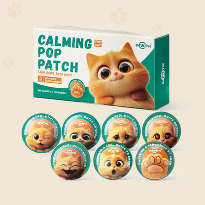 PAWITH Cat Calming Patches (7 Patches per Box) - Long-Lasting Relief for Multi-Cat Households, Travel, and Vet Visits, Reducing Conflicts and Stressful Behaviors for Up to 48 Hours