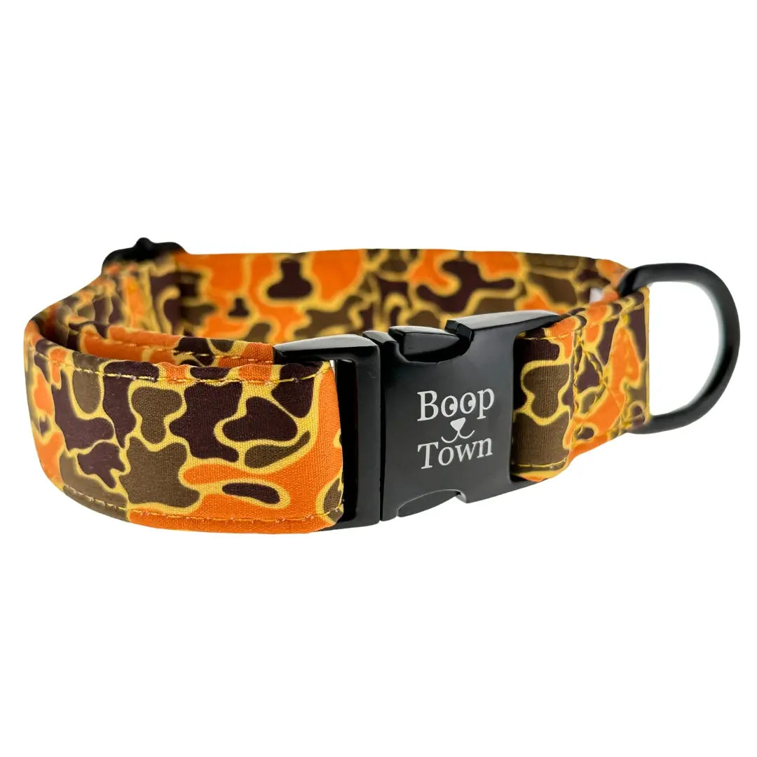 Boop Town Premium Soft Cotton Dog Collar - Anti-Hair Matting with Durable Nylon Core - Quick Release Metal Buckle - Adjustable for XS to XL Dogs