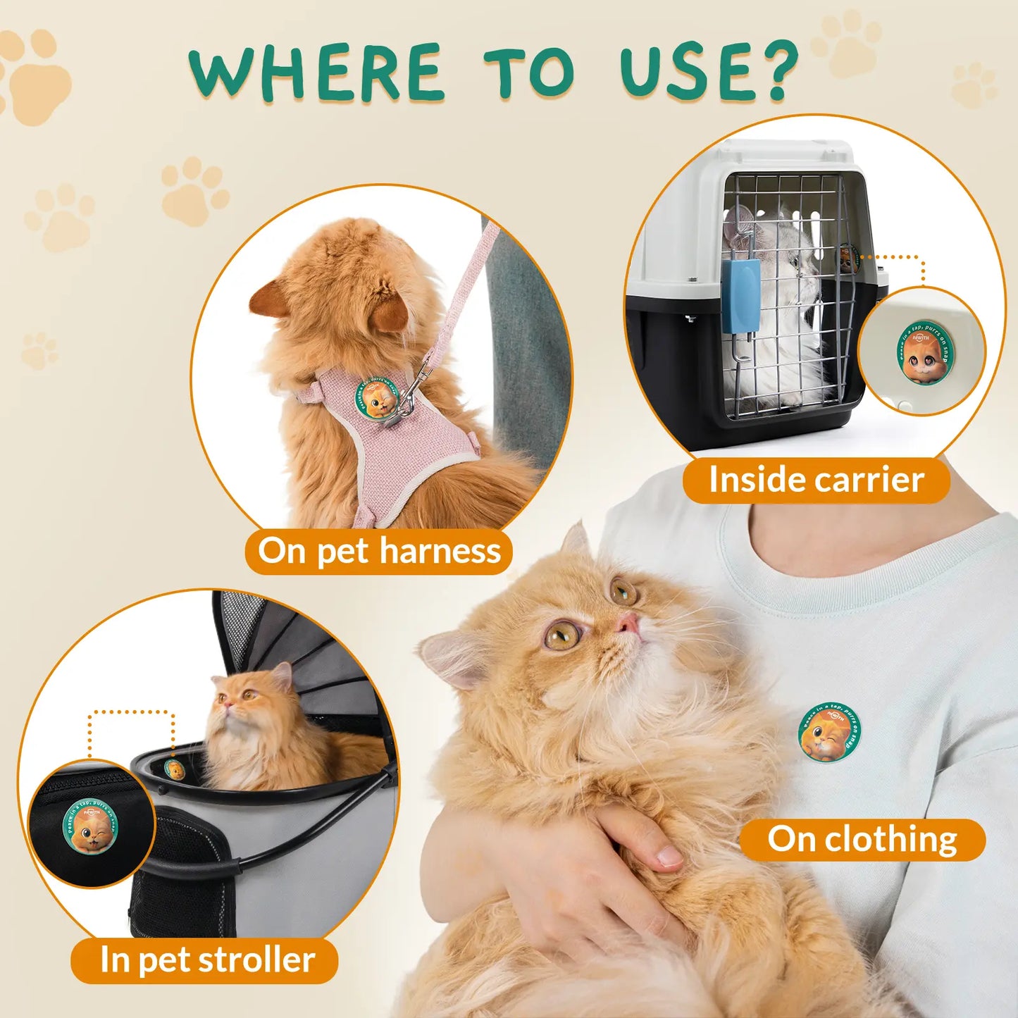 PAWITH Cat Calming Patches (7 Patches per Box) - Long-Lasting Relief for Multi-Cat Households, Travel, and Vet Visits, Reducing Conflicts and Stressful Behaviors for Up to 48 Hours