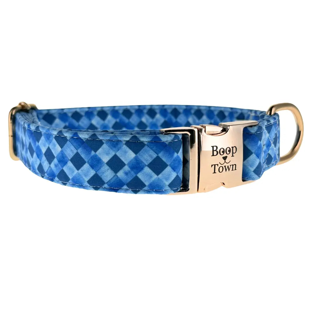 Boop Town Premium Soft Cotton Dog Collar - Anti-Hair Matting with Durable Nylon Core - Quick Release Metal Buckle - Adjustable for XS to XL Dogs