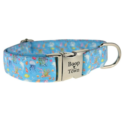 Boop Town Premium Soft Cotton Dog Collar - Anti-Hair Matting with Durable Nylon Core - Quick Release Metal Buckle - Adjustable for XS to XL Dogs