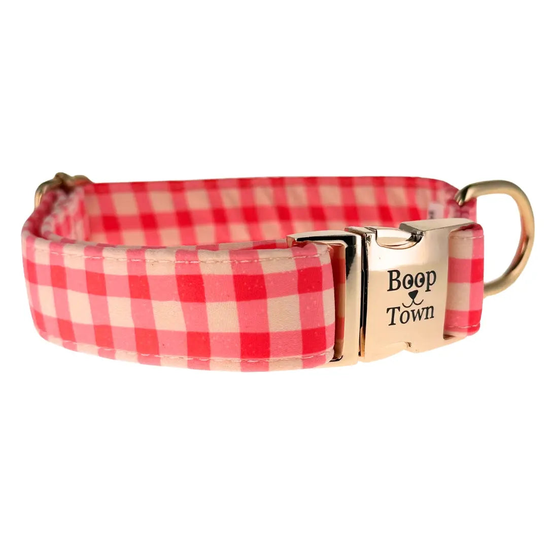 Boop Town Premium Soft Cotton Dog Collar - Anti-Hair Matting with Durable Nylon Core - Quick Release Metal Buckle - Adjustable for XS to XL Dogs