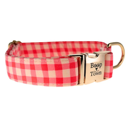 Boop Town Premium Soft Cotton Dog Collar - Anti-Hair Matting with Durable Nylon Core - Quick Release Metal Buckle - Adjustable for XS to XL Dogs