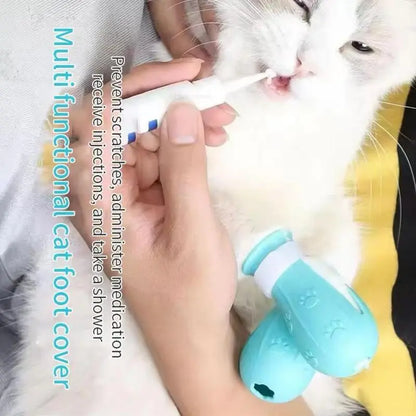 Cat Bathing Footwear – 4 Pairs per Box, Silicone Paw Protectors for Pet Grooming – Safeguards Paws during Baths, Reduces Scratching, Safe and Dependable.