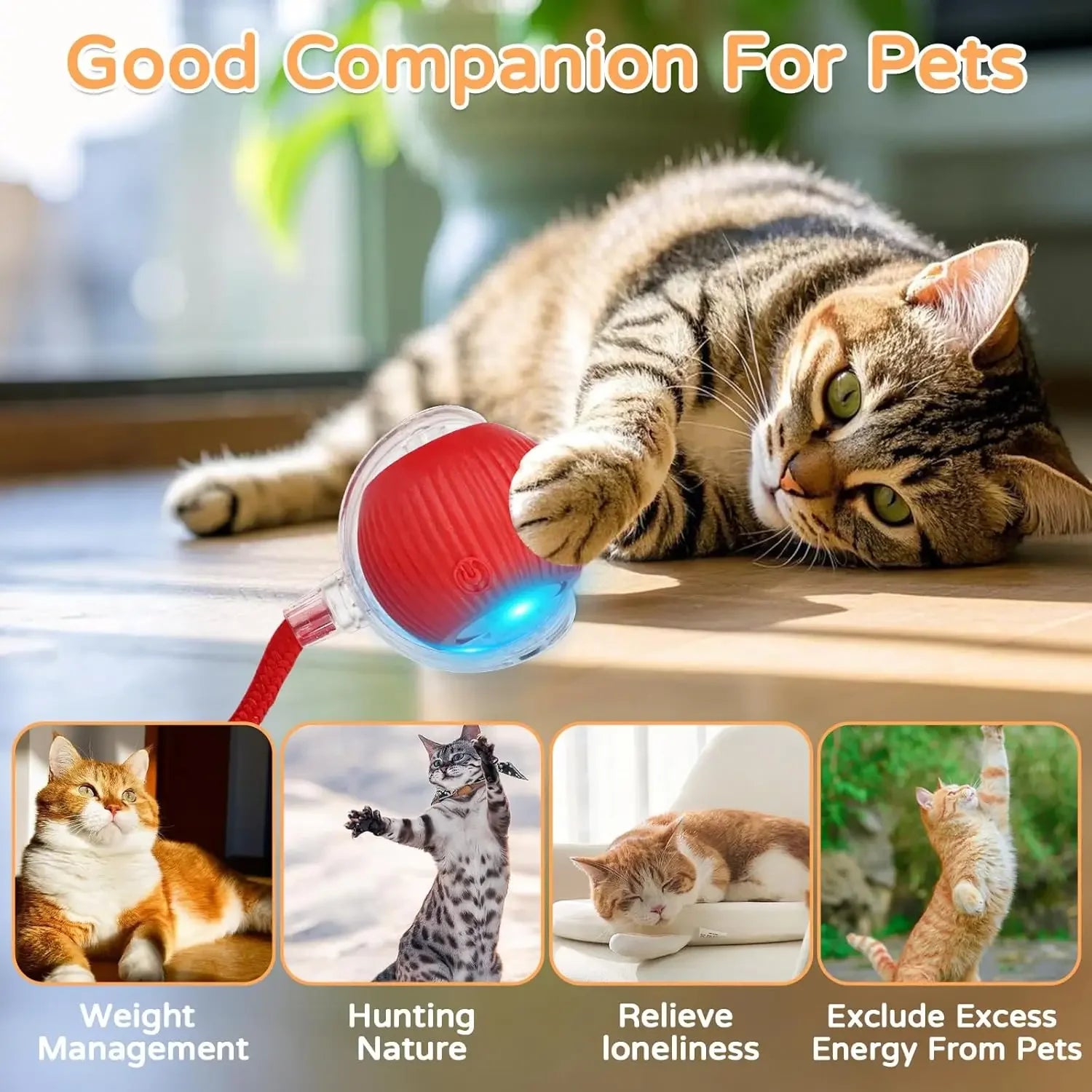 WiggleWag - Smart Interactive Pet Ball with Tail