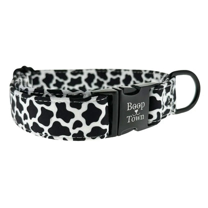 Boop Town Premium Soft Cotton Dog Collar - Anti-Hair Matting with Durable Nylon Core - Quick Release Metal Buckle - Adjustable for XS to XL Dogs